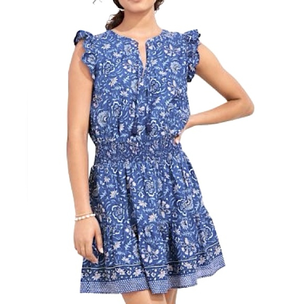 Vineyard Vines Blue and White Floral Mini Dress